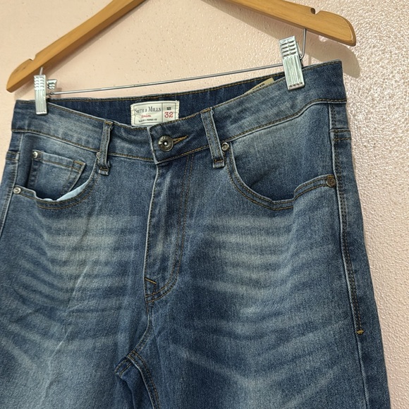 Smith and Mills Jeans Men's Size 32 x 30 Blue Denim Stretch Dark Wash • - Picture 3 of 7